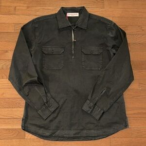 Orlebar Brown Sz XL NWTs Cotton pop over half zip Dark Umber Jacket